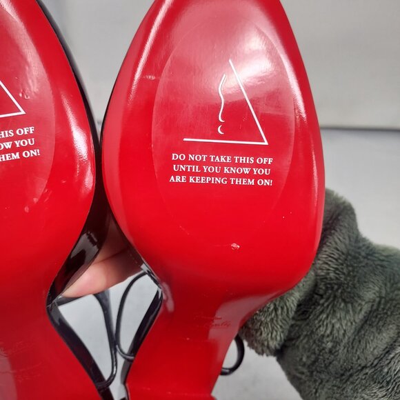 Christian Louboutin Jane Patent Strappy Slingback Pumps - Picture 12 of 14